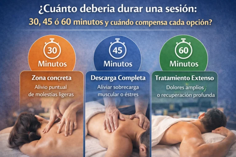 Duración de sesiones de masaje