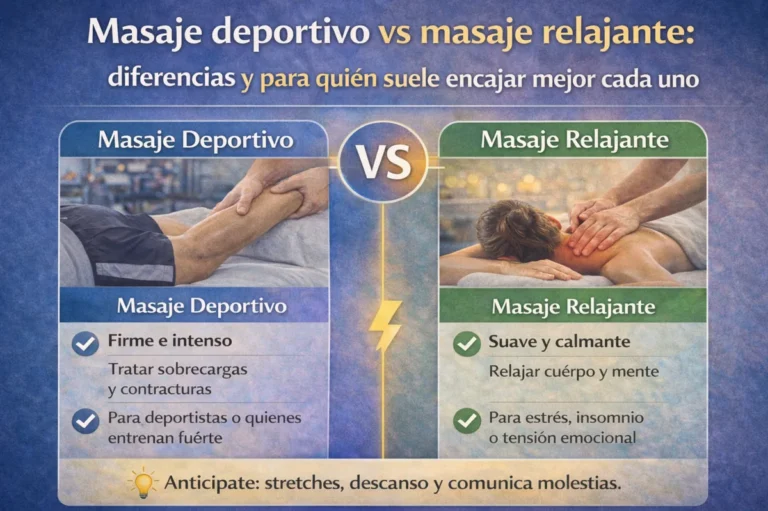 Masaje deportivo vs masaje relajante